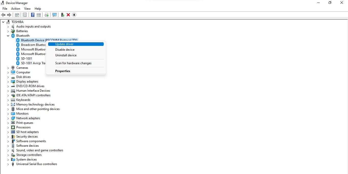  Updating Relevant Bluetooth Driver in Windows 11 Device Manager