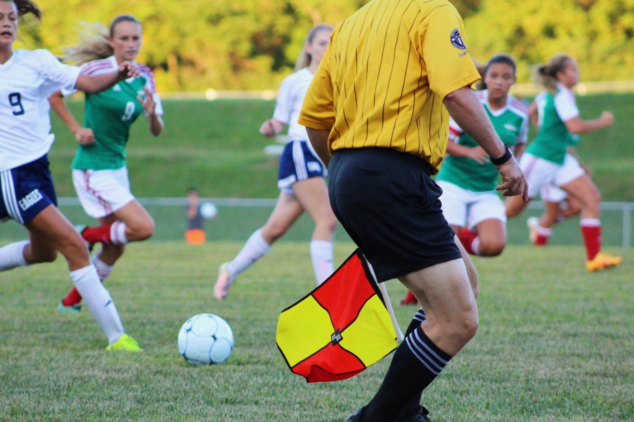 A soccer match being played