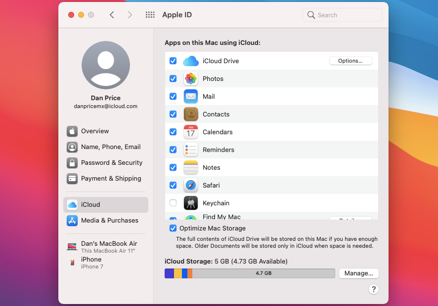 macos icloud apps