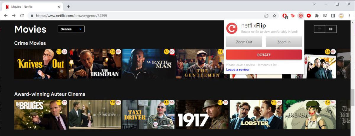 Netflix Flip browser extension