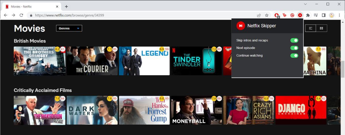 Netflix skipper extension