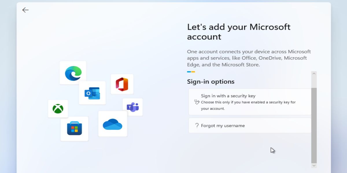 windows 11 oobe sign in options