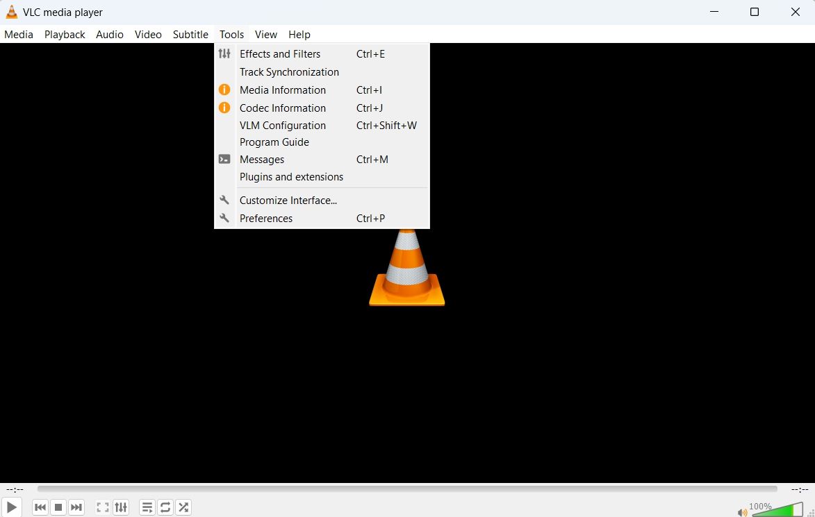 Preferences window of VLC media player