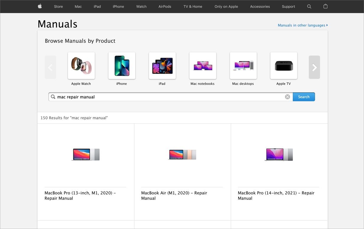 Repair Manuals from Apple