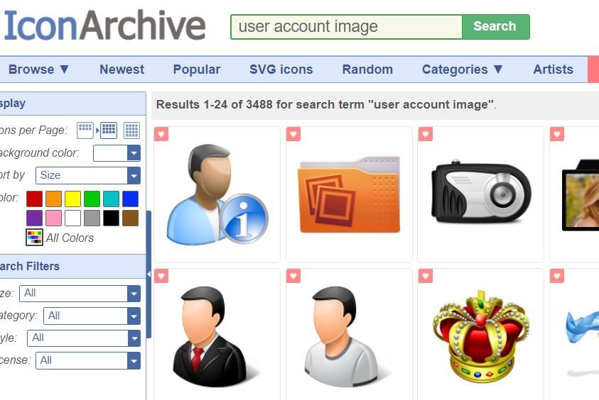 The IconArchive website