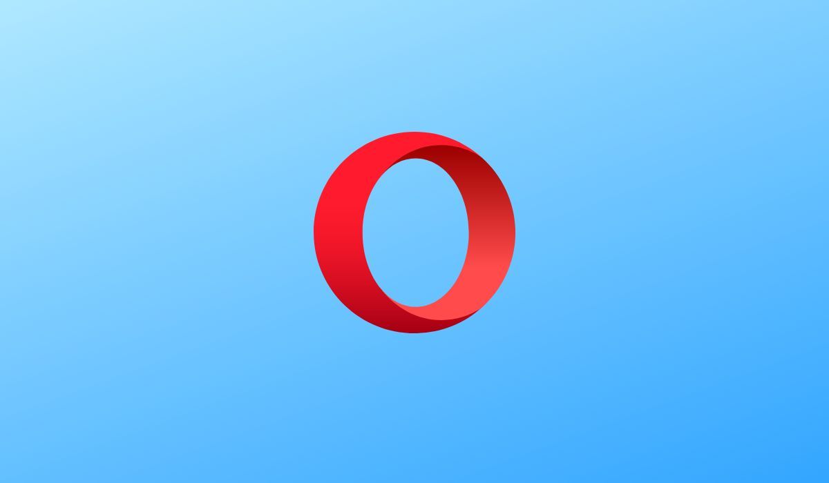 Opera browser logo on blue background