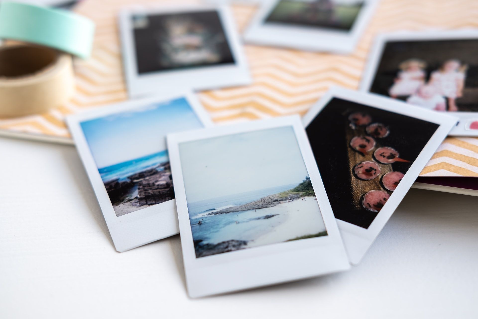 polaroid photos of beach outdoors lots of light