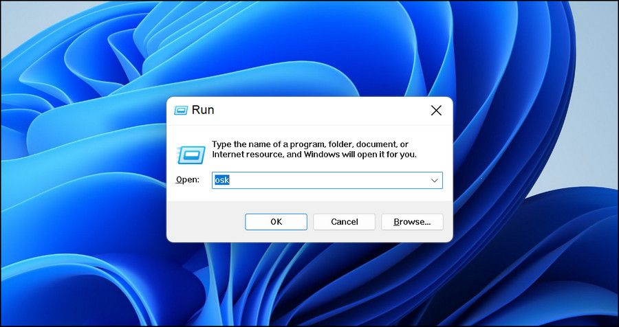 osk command in Run