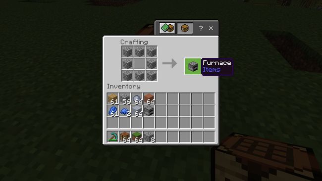 A Furnace in a Crafting Table in Minecraft