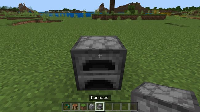 A Furnace on the ground in Minecraft