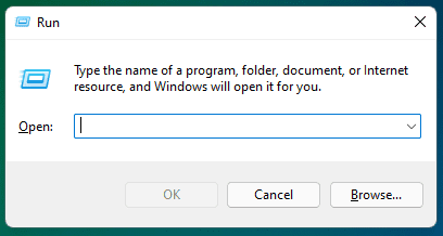 Run Dialog Box