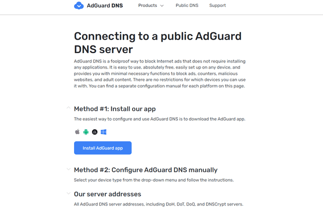 AdGuard DNS website