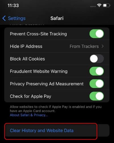 Clear Safari's History 