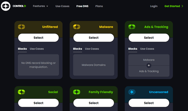 Control D free dns options