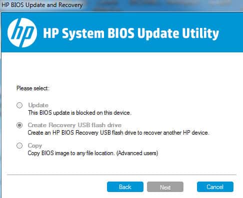 HP BIOS Update Through Bootable USB