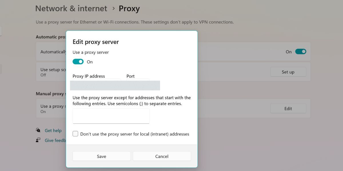 disable a proxy server