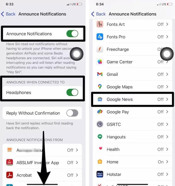 How To Disable The Siri Read Notification For Any Individual App?