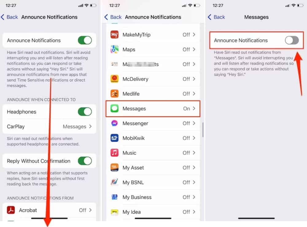 Steps To Turn Off Siri Read The Text Messages Automatically