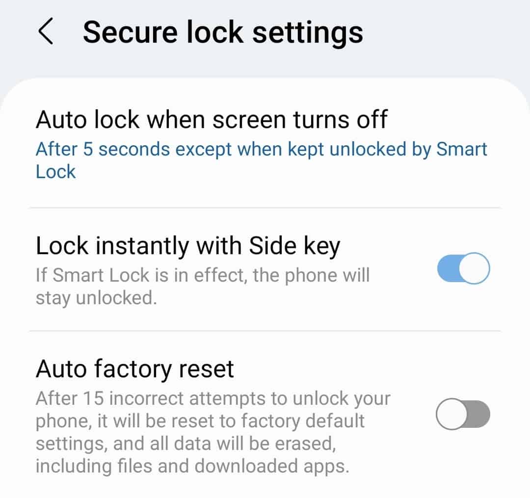 Auto lock when screen turns off