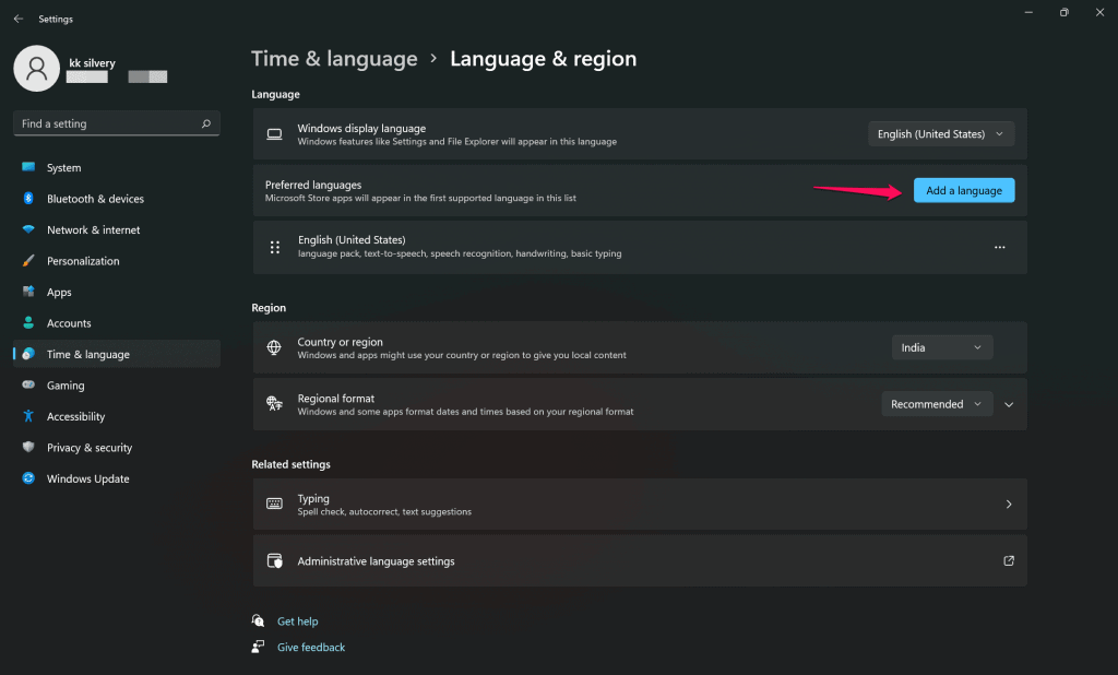 Change System Language Windows 11- itechhacks