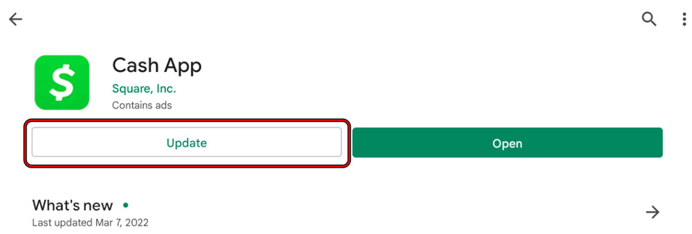 update cash app on Android