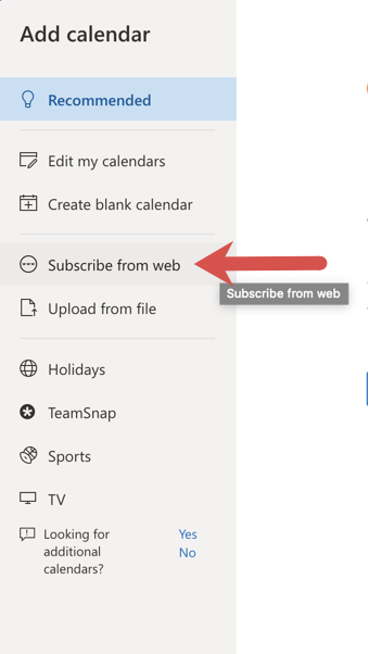 Select “Subscribe from web” from the left menu